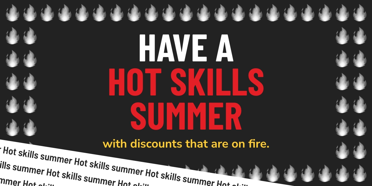 Hot Skills Summer discount promo graphic